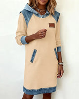 Lydia | Women's Contrast Hooded Midi Dress