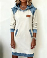 Lydia | Women's Contrast Hooded Midi Dress