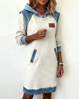 Lydia | Women's Contrast Hooded Midi Dress