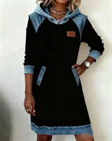 Lydia | Women's Contrast Hooded Midi Dress