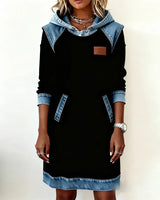 Lydia | Women's Contrast Hooded Midi Dress