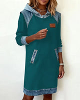 Lydia | Women's Contrast Hooded Midi Dress