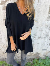 Maeve | Women's Oversized V-Neck Long Sleeve Top