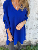 Maeve | Women's Oversized V-Neck Long Sleeve Top