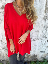 Maeve | Women's Oversized V-Neck Long Sleeve Top