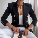 Magnolia | Women's Double Breasted Blazer with Gold Buttons