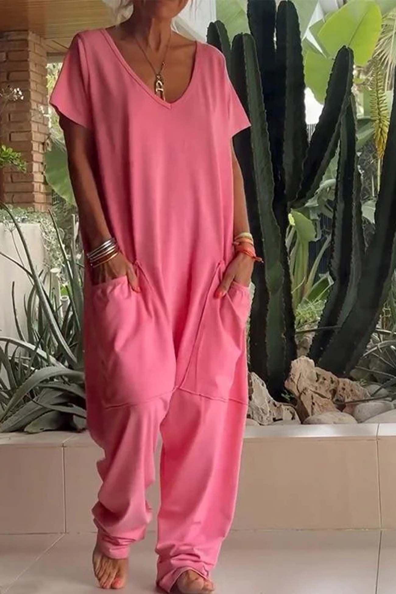 Magnolia | Women's V-Neck Wide Leg Jumpsuit