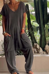Magnolia | Women's V-Neck Wide Leg Jumpsuit