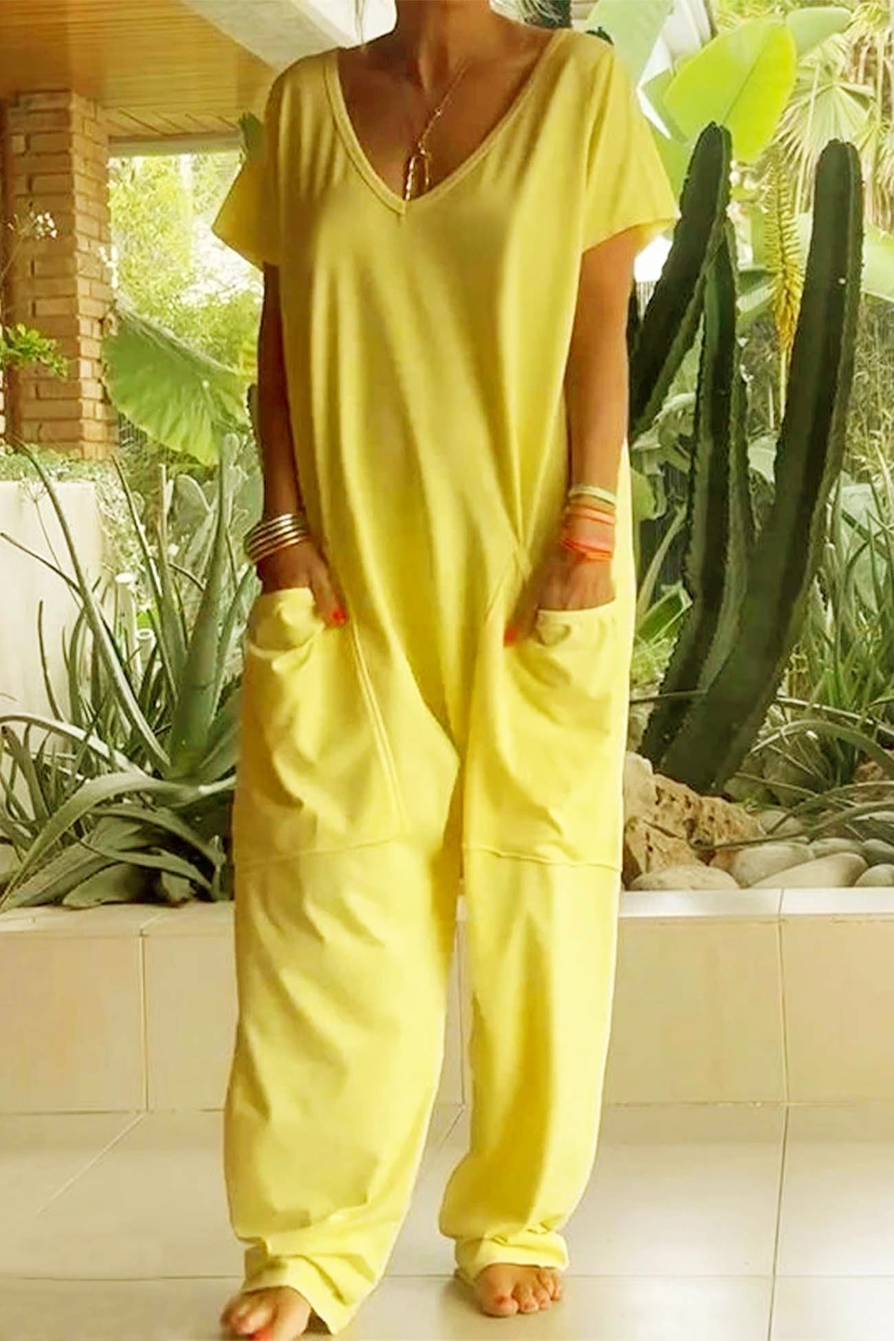 Magnolia | Women's V-Neck Wide Leg Jumpsuit