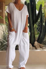 Magnolia | Women's V-Neck Wide Leg Jumpsuit