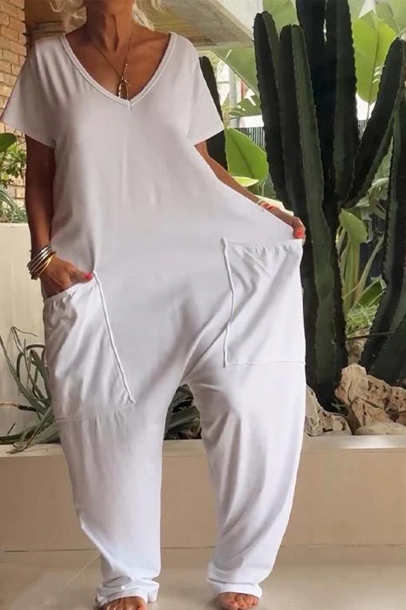 Magnolia | Women's V-Neck Wide Leg Jumpsuit