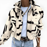 Marlowe | Women's Abstract Print Cropped Jacket