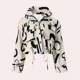 Marlowe | Women's Abstract Print Cropped Jacket