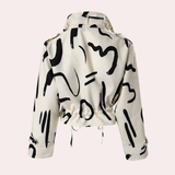 Marlowe | Women's Abstract Print Cropped Jacket