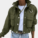 Marlowe | Women's Abstract Print Cropped Jacket
