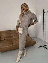 Meadow | Women's Turtleneck Long Sleeve Midi Dress