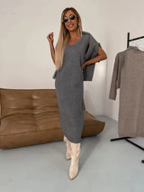 Meadow | Women's Turtleneck Long Sleeve Midi Dress