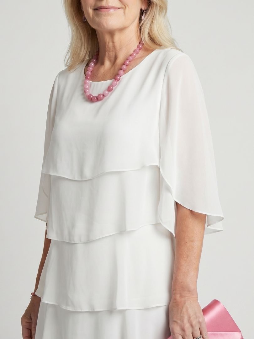 Moira | Women's Tiered Round Neck Midi Dress