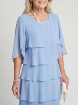 Moira | Women's Tiered Round Neck Midi Dress