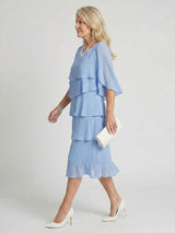 Moira | Women's Tiered Round Neck Midi Dress