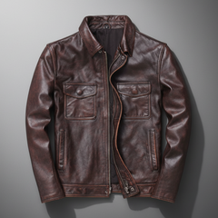Frontier Leather Field Men's Jacket - Brown