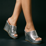 Nicolette | Women's Gold Platform Wedge Sandals