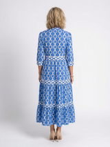 Octavienne | Women's Chain Print 3/4 Sleeve Midi Dress