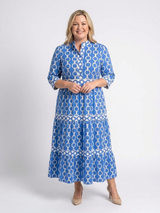 Octavienne | Women's Chain Print 3/4 Sleeve Midi Dress