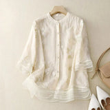 Odalys | Women's Floral Embroidered Loose Blouse