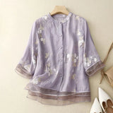 Odalys | Women's Floral Embroidered Loose Blouse