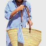 Odelle | Women's Striped Button-Down Midi Shirt Dress