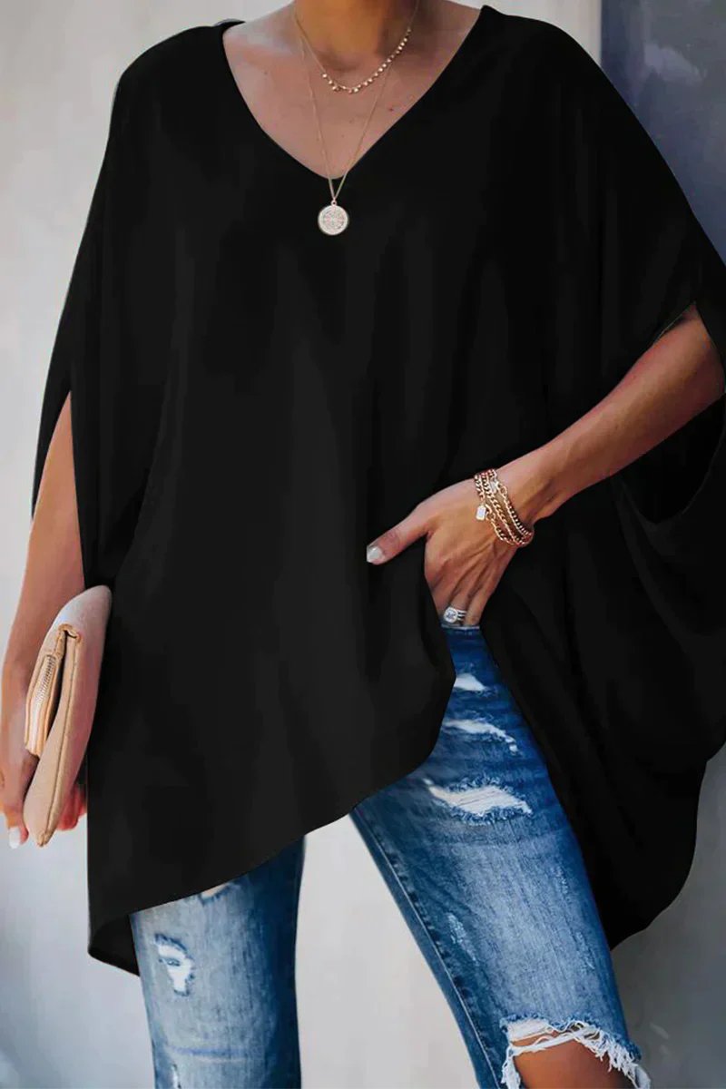 Odette | Women's Batwing Sleeve V-Neck Oversized Tunic