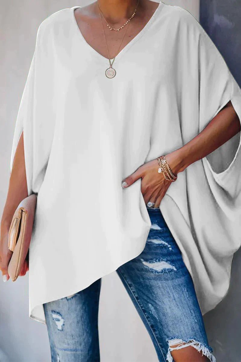 Odette | Women's Batwing Sleeve V-Neck Oversized Tunic