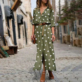 Dot | Women's Polka Dot Wide-Leg Jumpsuit with Belt & V-Neck