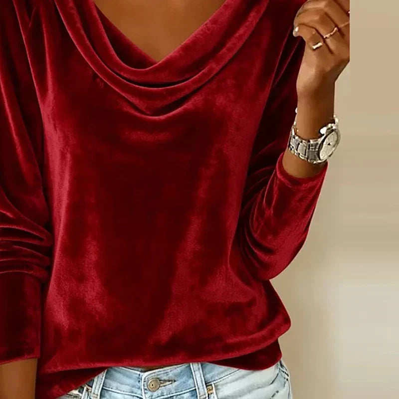 Ophelia | Women's Cowl Neck Long Sleeve Top