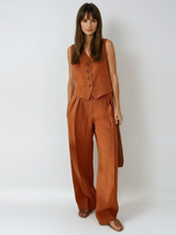 Ottoline | Women's Waistcoat Wide Leg Pants Two Piece Set