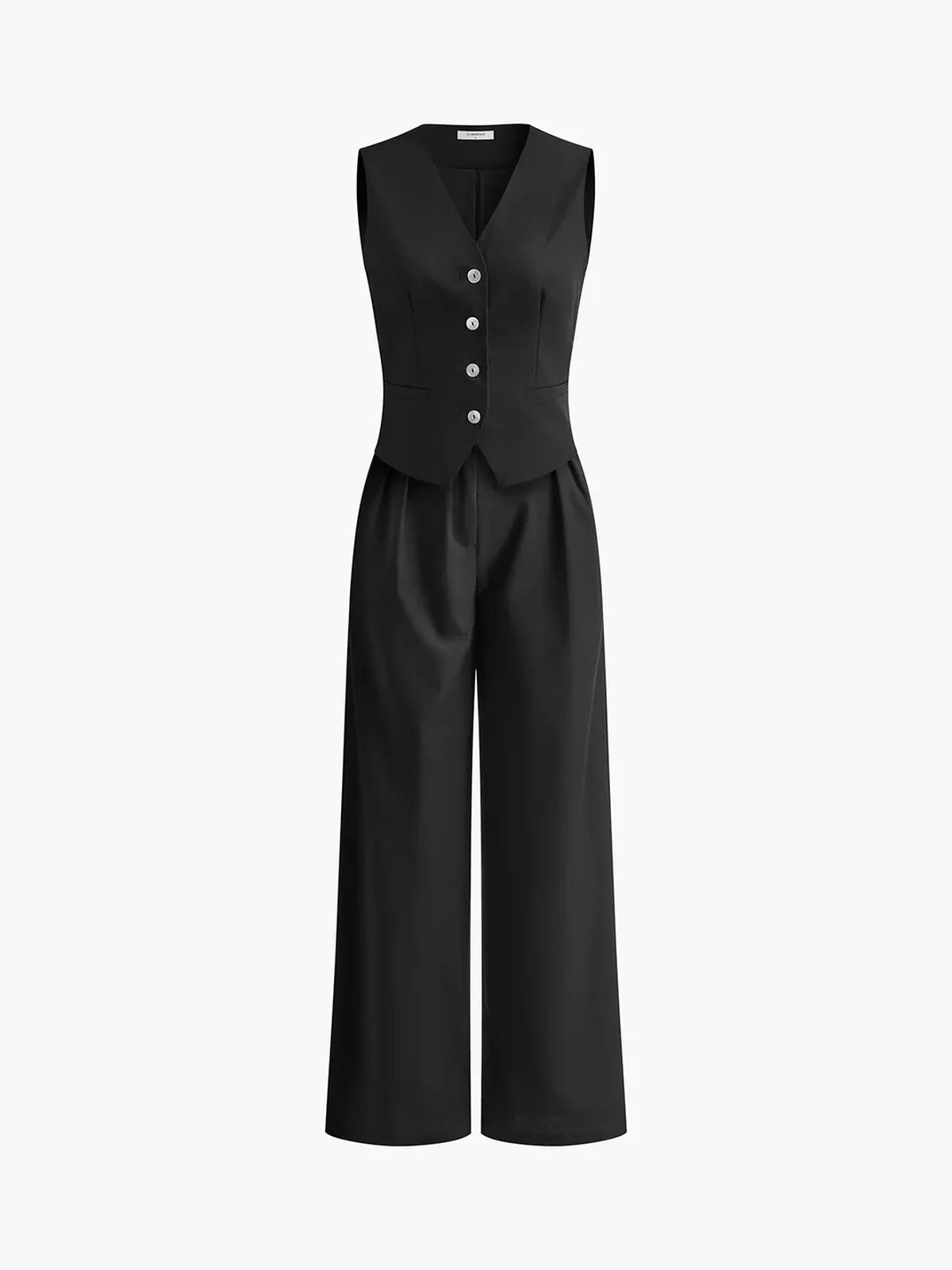 Ottoline | Women's Waistcoat Wide Leg Pants Two Piece Set