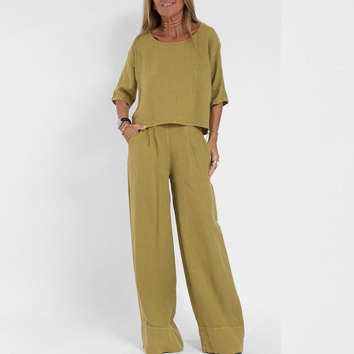 Paloma | Women's Relaxed Fit Wide Leg Pants Set