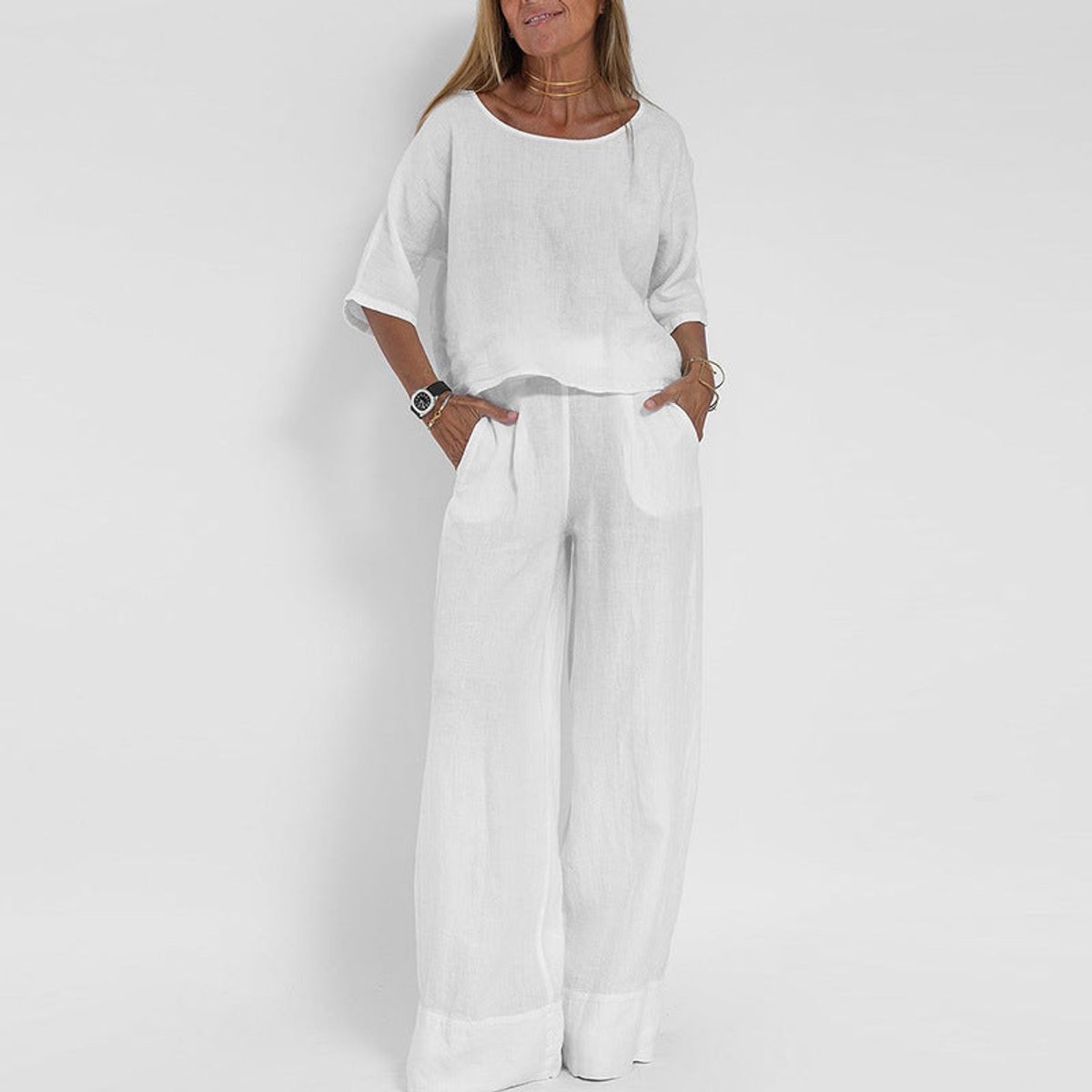 Paloma | Women's Relaxed Fit Wide Leg Pants Set