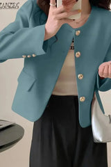 Paloma | Women's Round Neck Cropped Blazer