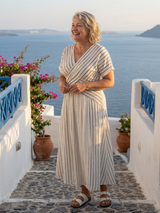 Paloma | Women's Striped Wrap Midi Dress