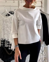 Persephone | Women's Cowl Neck 3/4 Sleeve Top