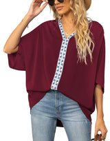 Petra | Women's V-Neck Oversized Embroidered Tunic Top
