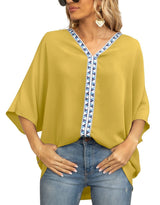 Petra | Women's V-Neck Oversized Embroidered Tunic Top