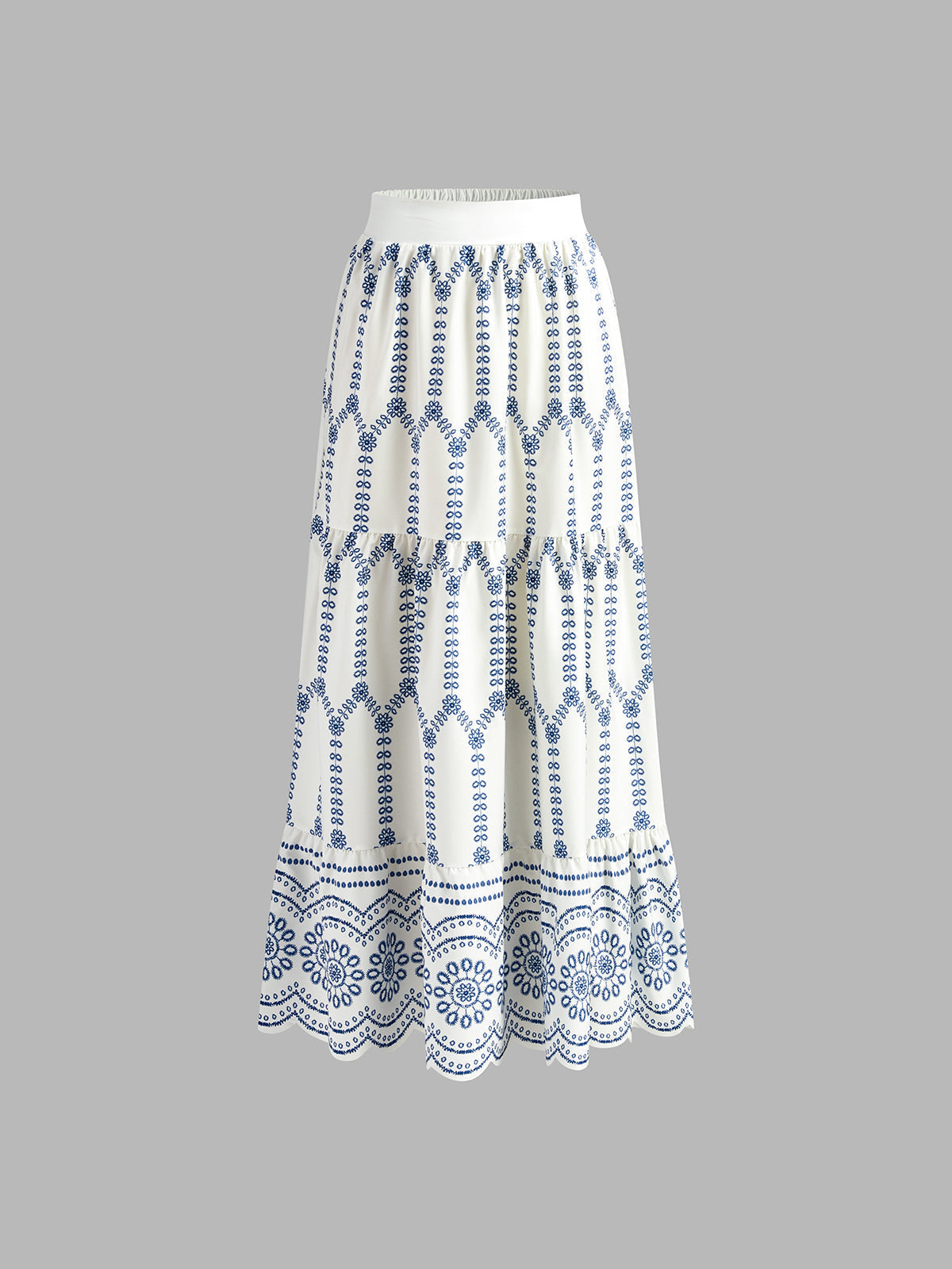 Sienna | Women's Embroidered Crop Top Midi Skirt Two Piece Set