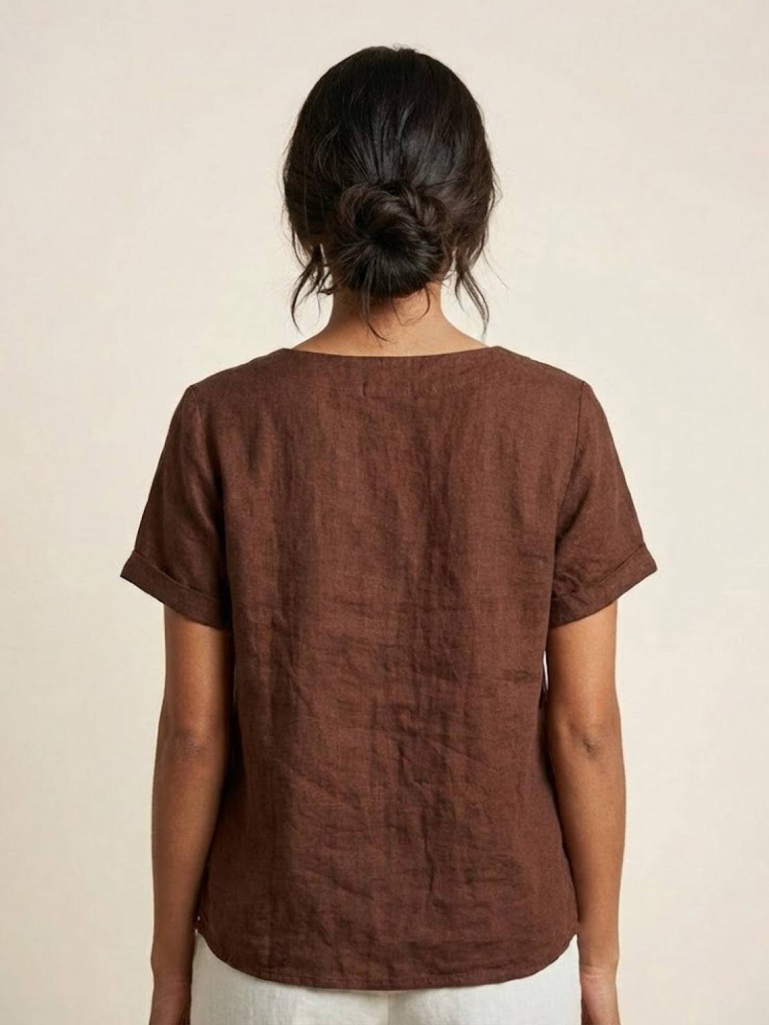 Olive | Women's Casual Tee Short Sleeve Scoop Neck Button Detail Top