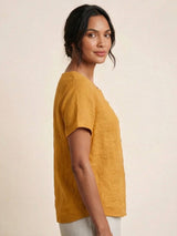 Olive | Women's Casual Tee Short Sleeve Scoop Neck Button Detail Top