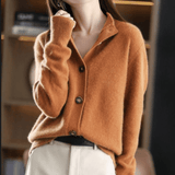 Rhiannon | Women's Mock Neck Button Cardigan