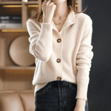 Rhiannon | Women's Mock Neck Button Cardigan