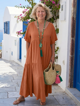 Romy | Women's Tiered Short Sleeve Maxi Dress